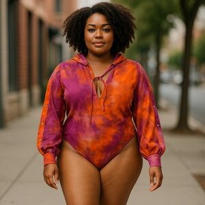 Tie Dye Bodysuit Hoodie Sweater
New